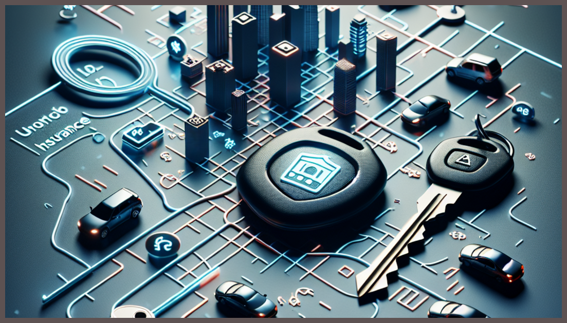 A car key above a map of Los Angeles signifying insurance discounts.